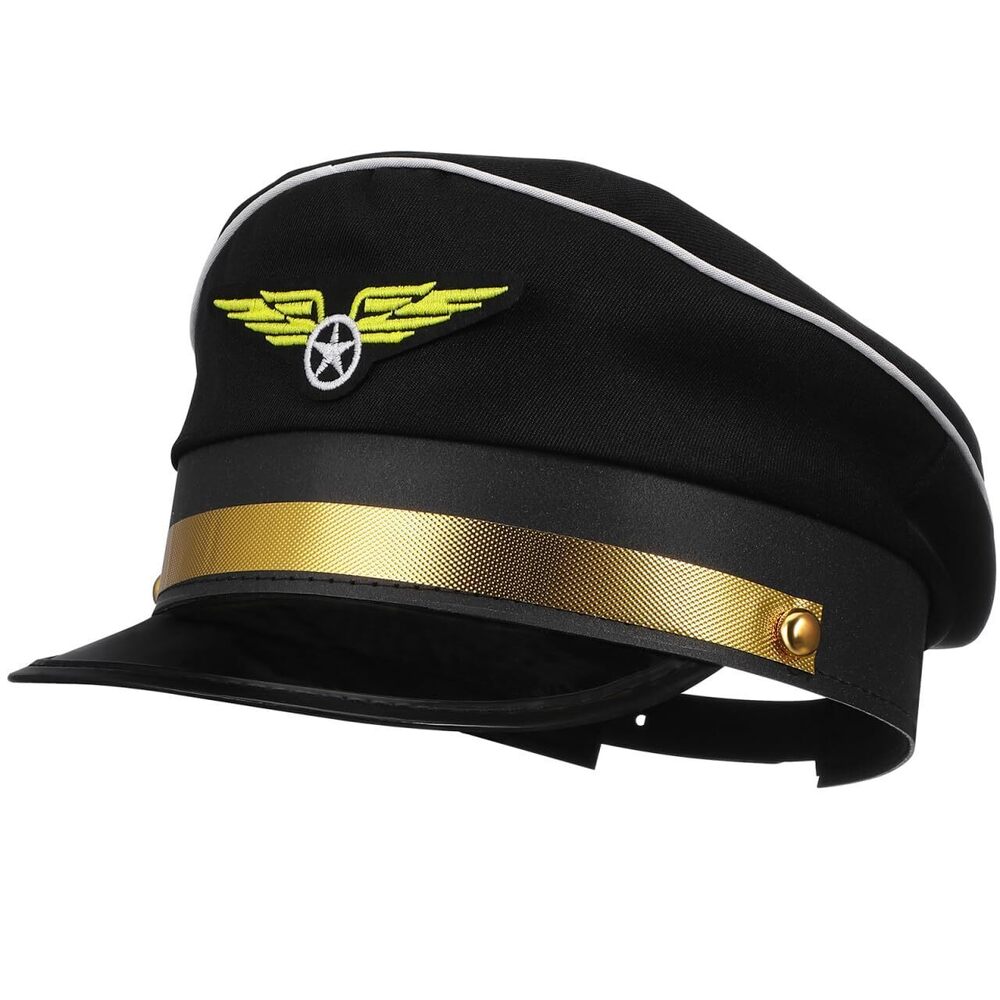 7568 Kids Airline Costume Hat - Adjustable Uniform Pilot Hat